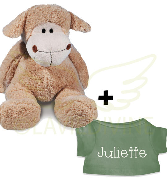 Knuffel Schaap met gepersonaliseerd T-shirtje